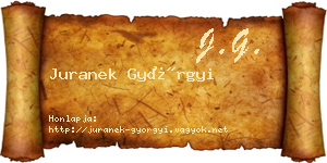 Juranek Györgyi névjegykártya